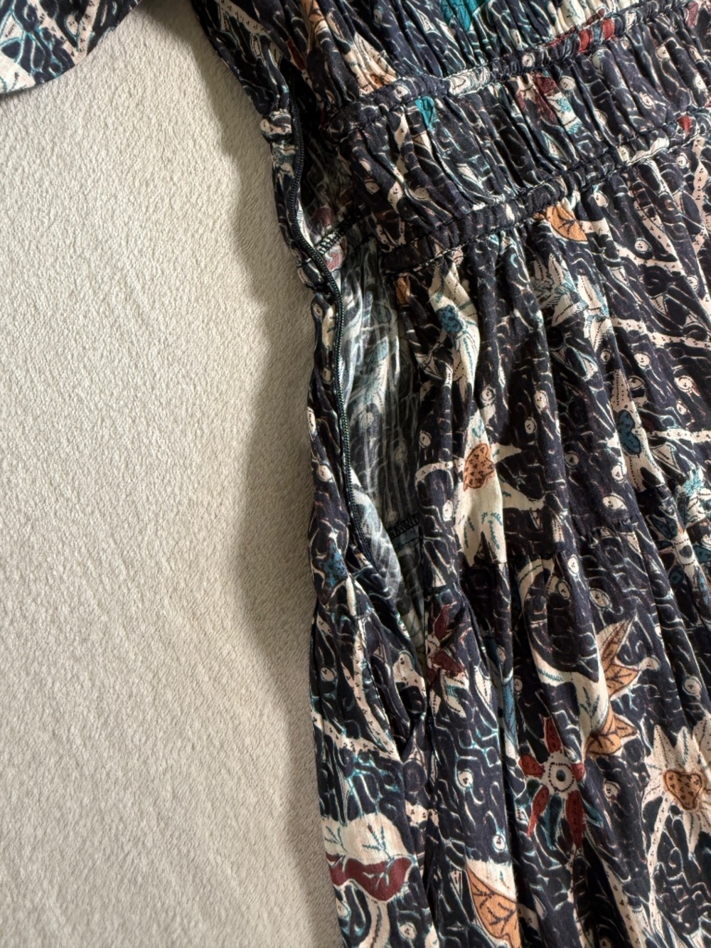 Ulla Johnson Dress Womens 6 Twilight Navy Floral Thelma Puff Sleeve Midi NWT - Picture 8 of 15
